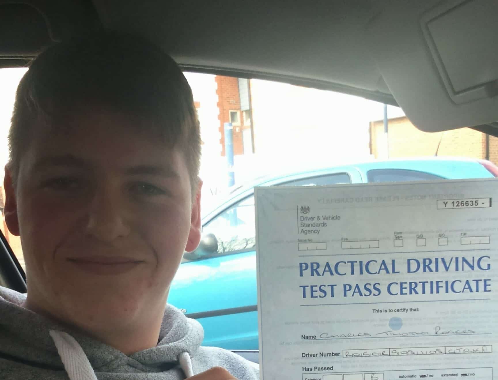 Congratulations to Charles Rodgers from Midhurst near Chichester. First Time Pass!!